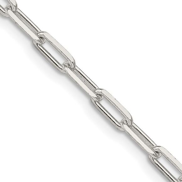 Kazi Luxury Sterling Silver 3.25mm Elongated Open Link Chain